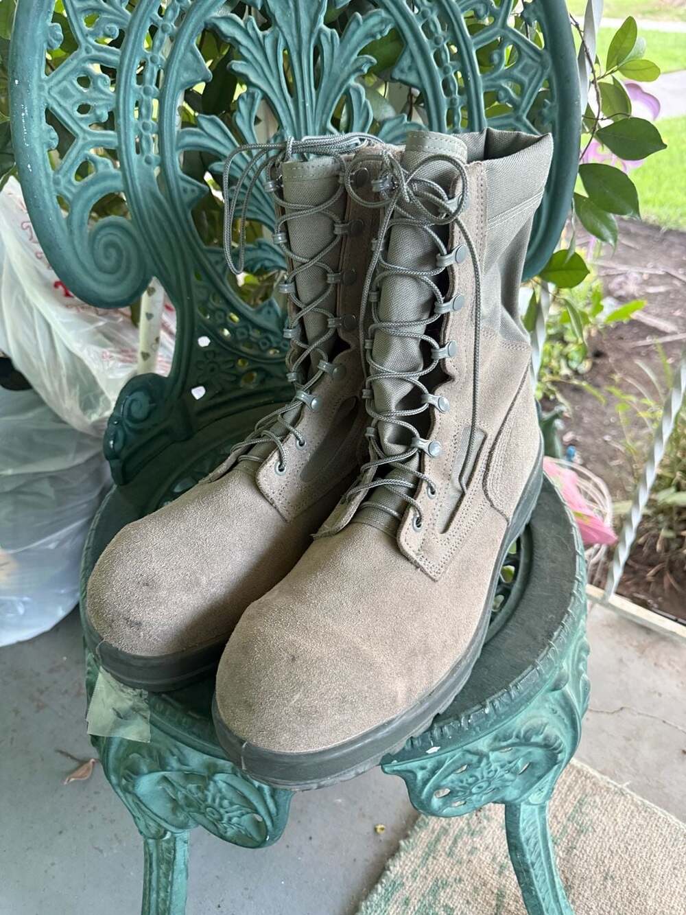 Belleville US Air Force Temperate Weather Sage Green Steel Toe Combat Boots Size